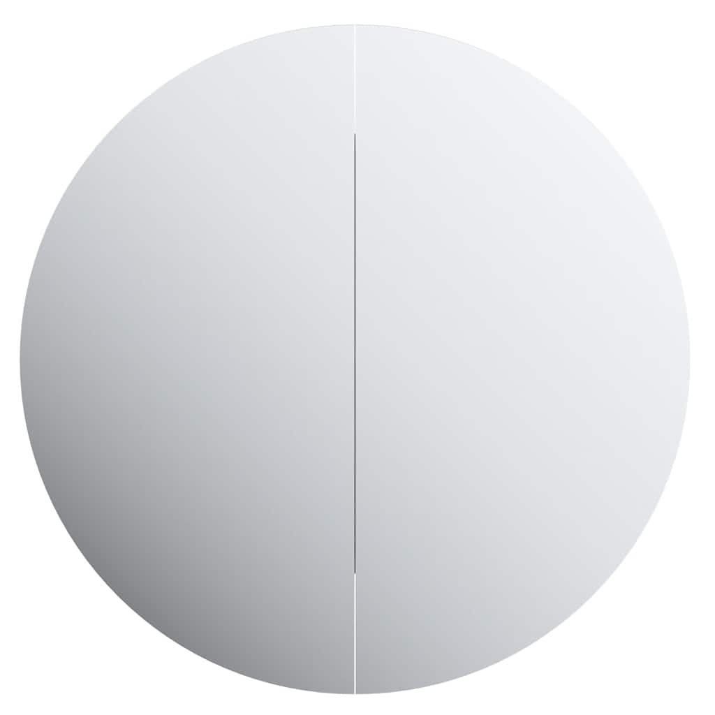 fehér fürdőszobai szekrény kerek tükörrel/LED-del 40x40x17,5 cm