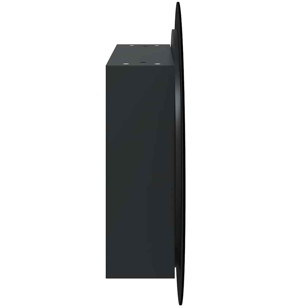 fekete fürdőszobaszekrény kerek tükörrel/LED-del 54x54x17,5 cm