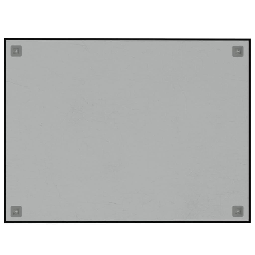 fekete falra szerelhető edzett üveg mágnestábla 80 x 60 cm 