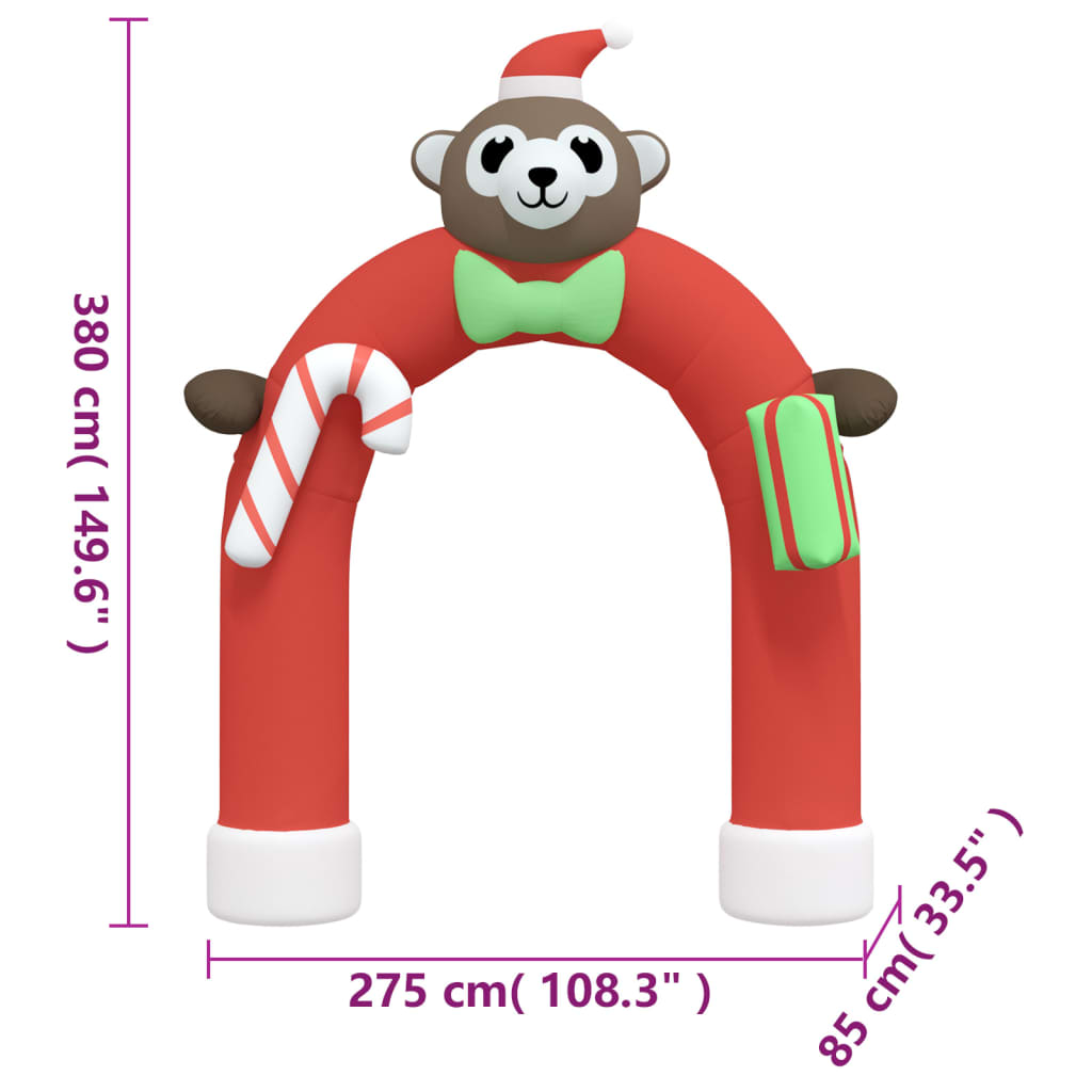 felfújható karácsonyi boltív LED-ekkel 380 cm