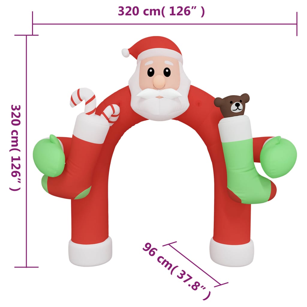 felfújható karácsonyi boltív LED-ekkel 320 cm