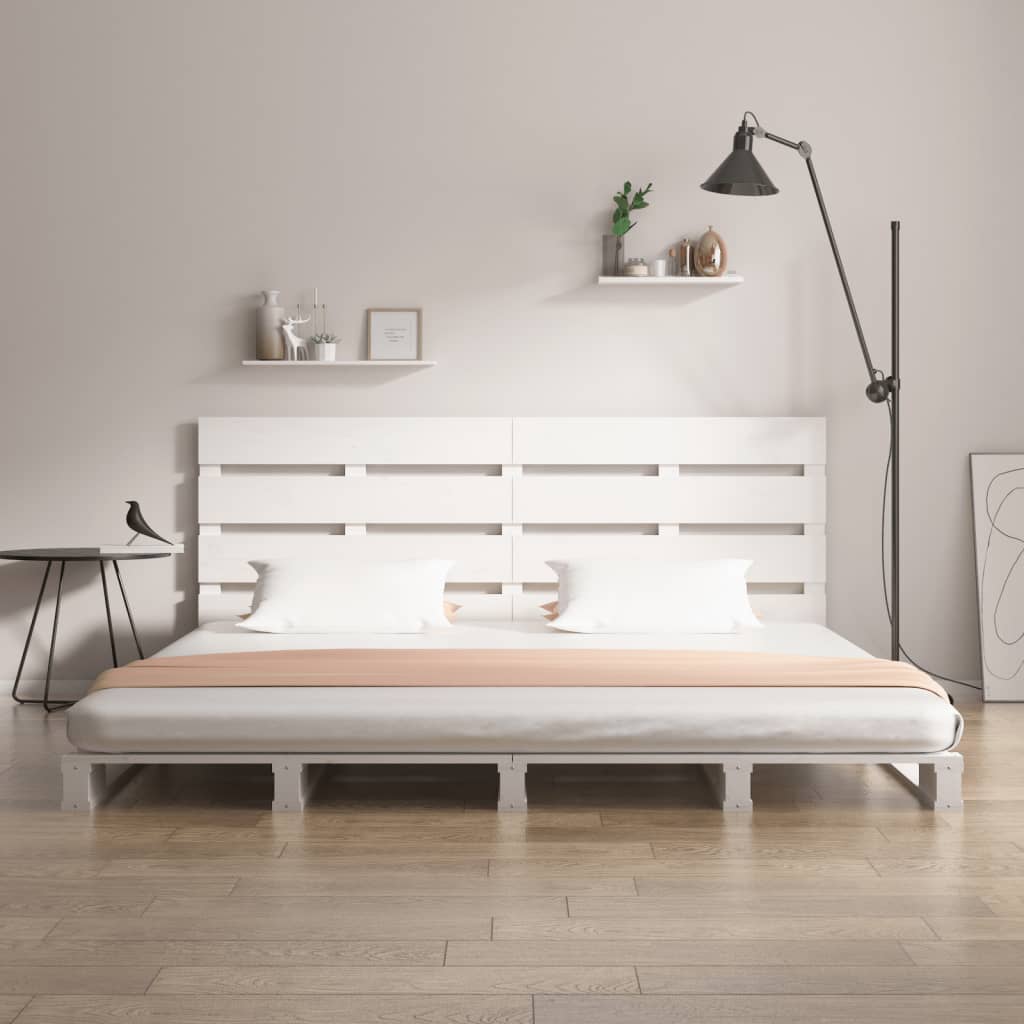 fehér tömör fenyőfa ágy matrac nélkül 160 x 200 cm