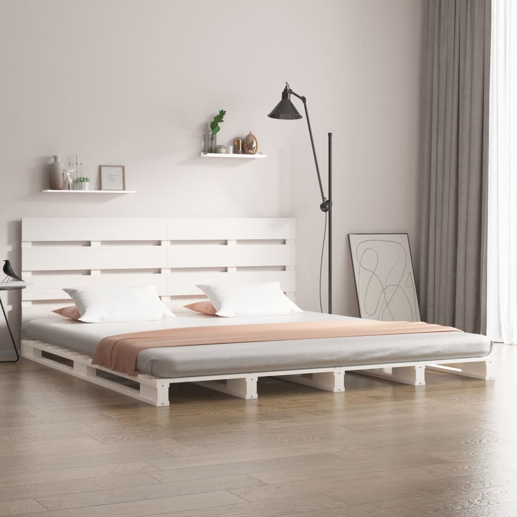 fehér tömör fenyőfa ágy matrac nélkül 200 x 200 cm