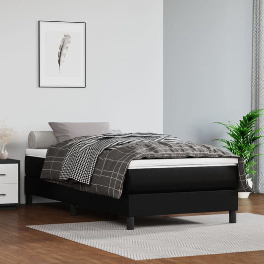 fekete műbőr zsebrugós ágymatrac közepes keménységű 100x200x20 cm