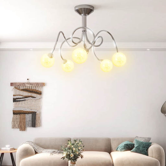 mennyezeti lámpa kerek üvegburákkal 5 db G9 LED-lámpához