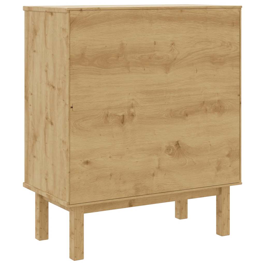 OTTA barna-szürke tömör fenyőfa éjjeliszekrény 76,5x39,5x90 cm
