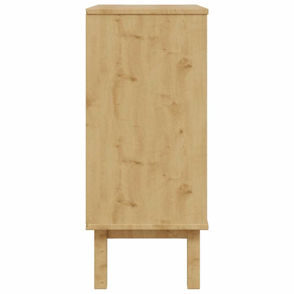 OTTA barna-fehér tömör fenyőfa fiókos szekrény 76,5x39,5x90 cm