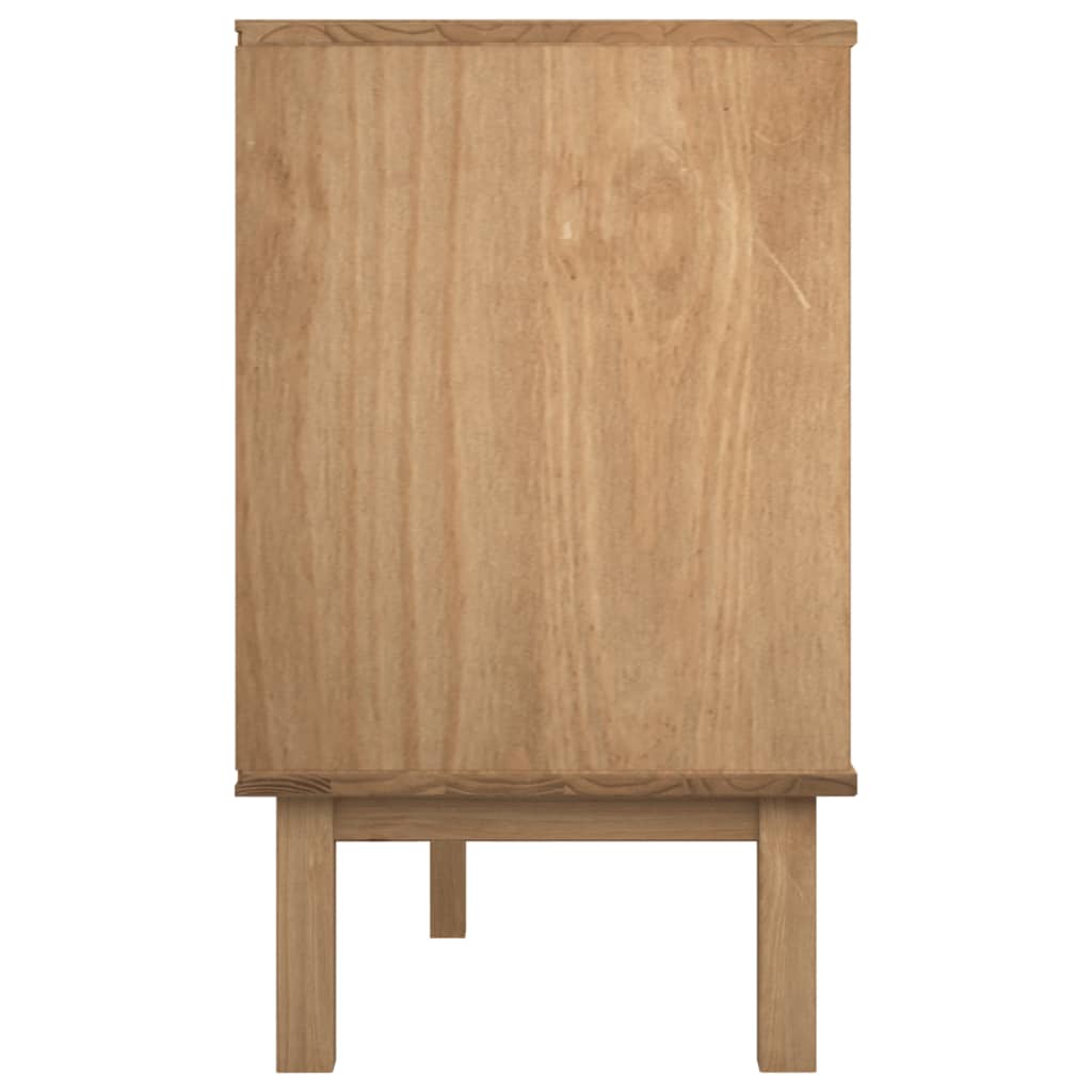 OTTA barna-fehér tömör fenyőfa éjjeliszekrény 111x43x73,5 cm