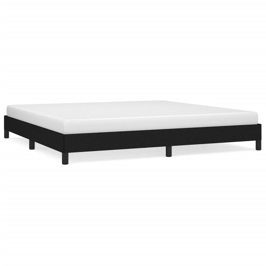 fekete szövet ágykeret matrac nélkül 200 x 200 cm