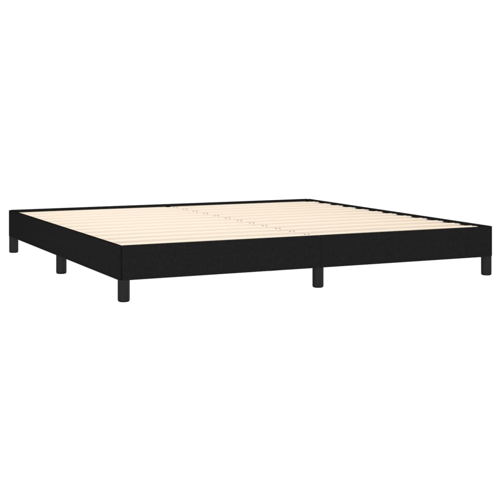 fekete szövet ágykeret matrac nélkül 200 x 200 cm