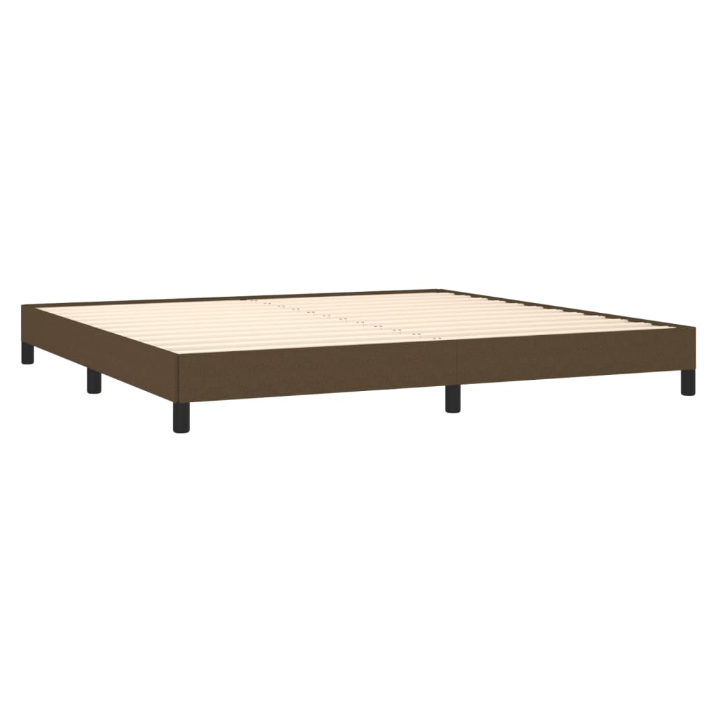 sötétbarna szövet ágykeret matrac nélkül 200 x 200 cm