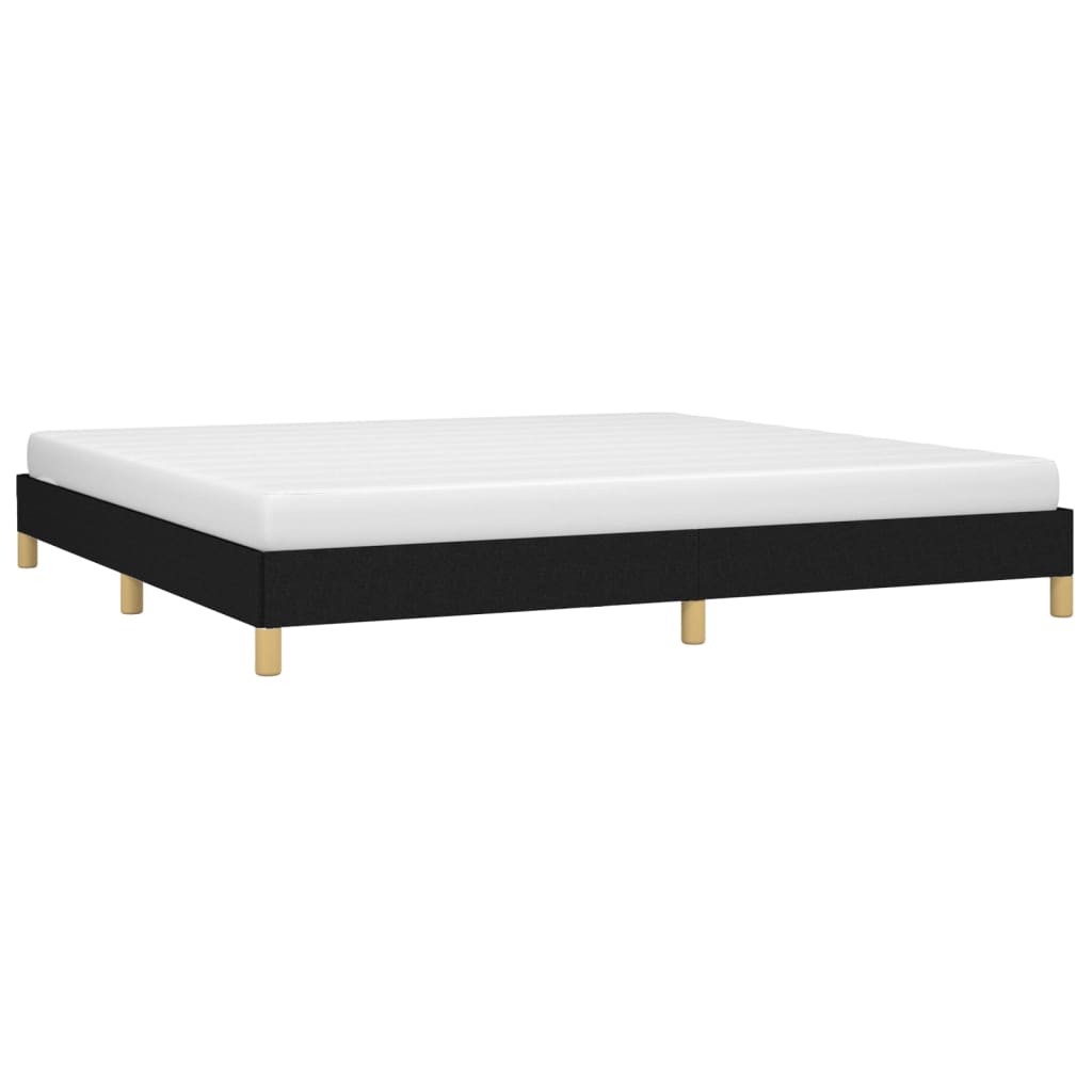 fekete szövet ágykeret matrac nélkül 200 x 200 cm