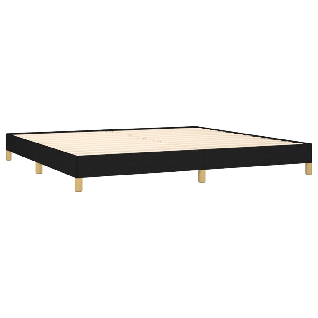 fekete szövet ágykeret matrac nélkül 200 x 200 cm