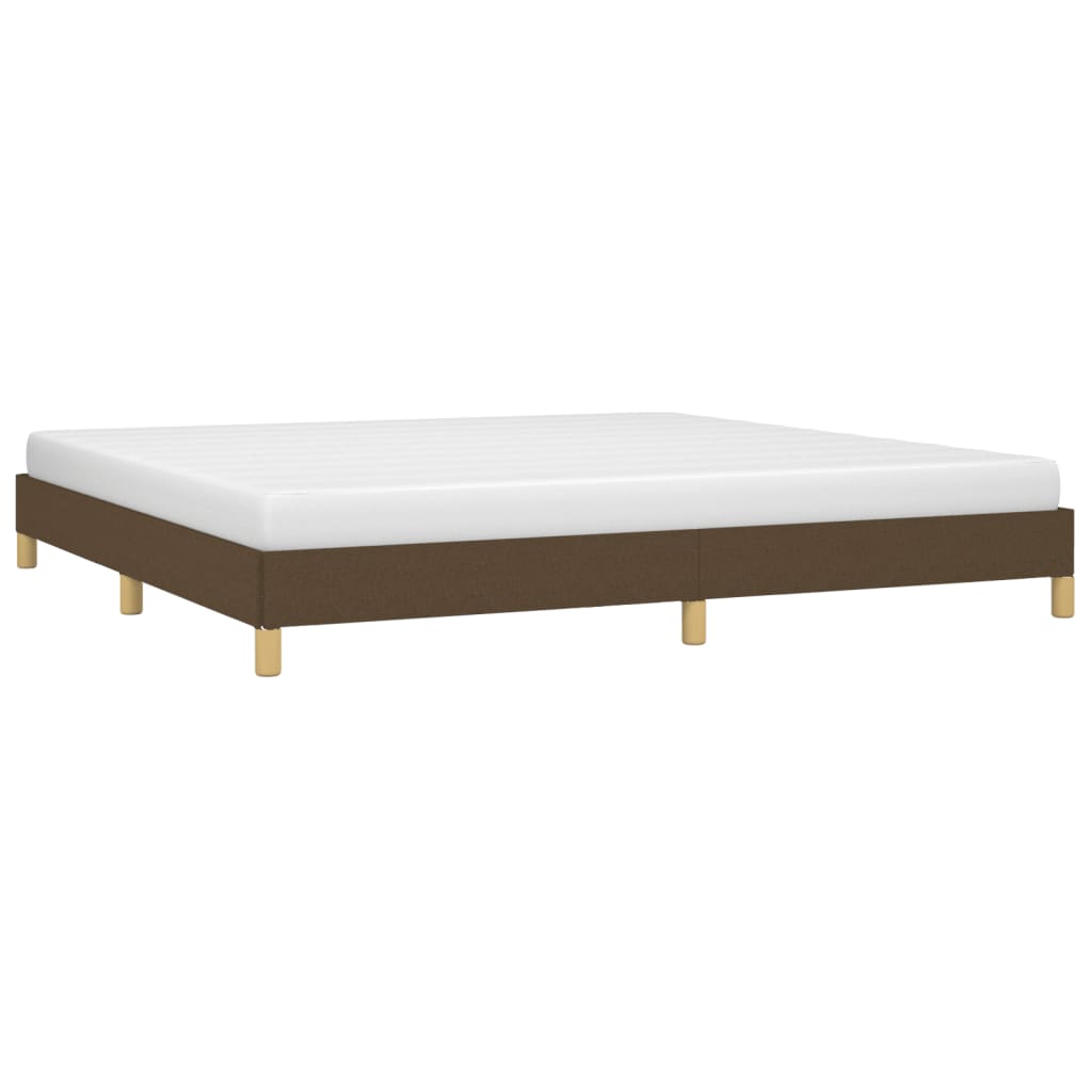 sötétbarna szövet ágykeret matrac nélkül 200 x 200 cm