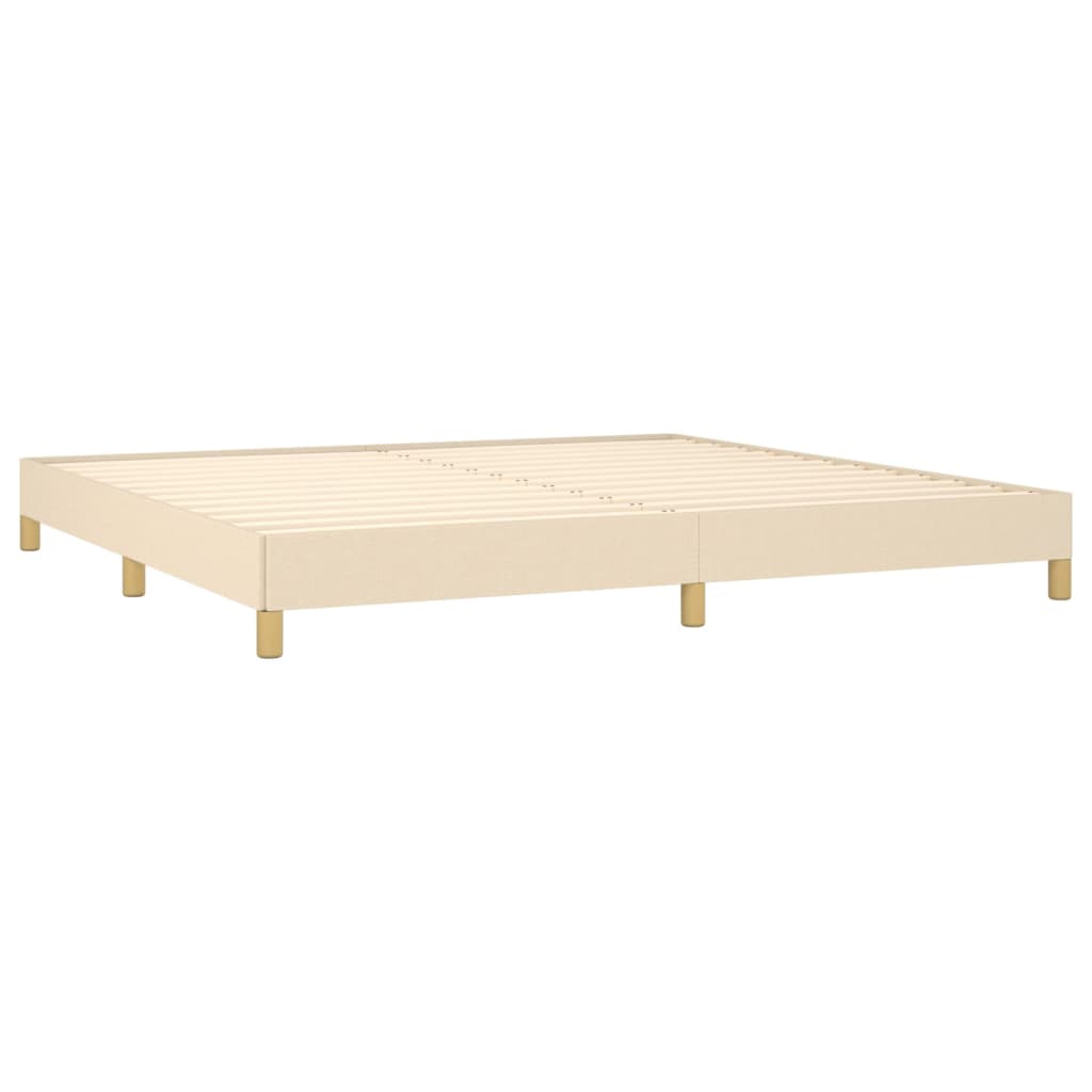 krémszínű szövet ágykeret matrac nélkül 200 x 200 cm