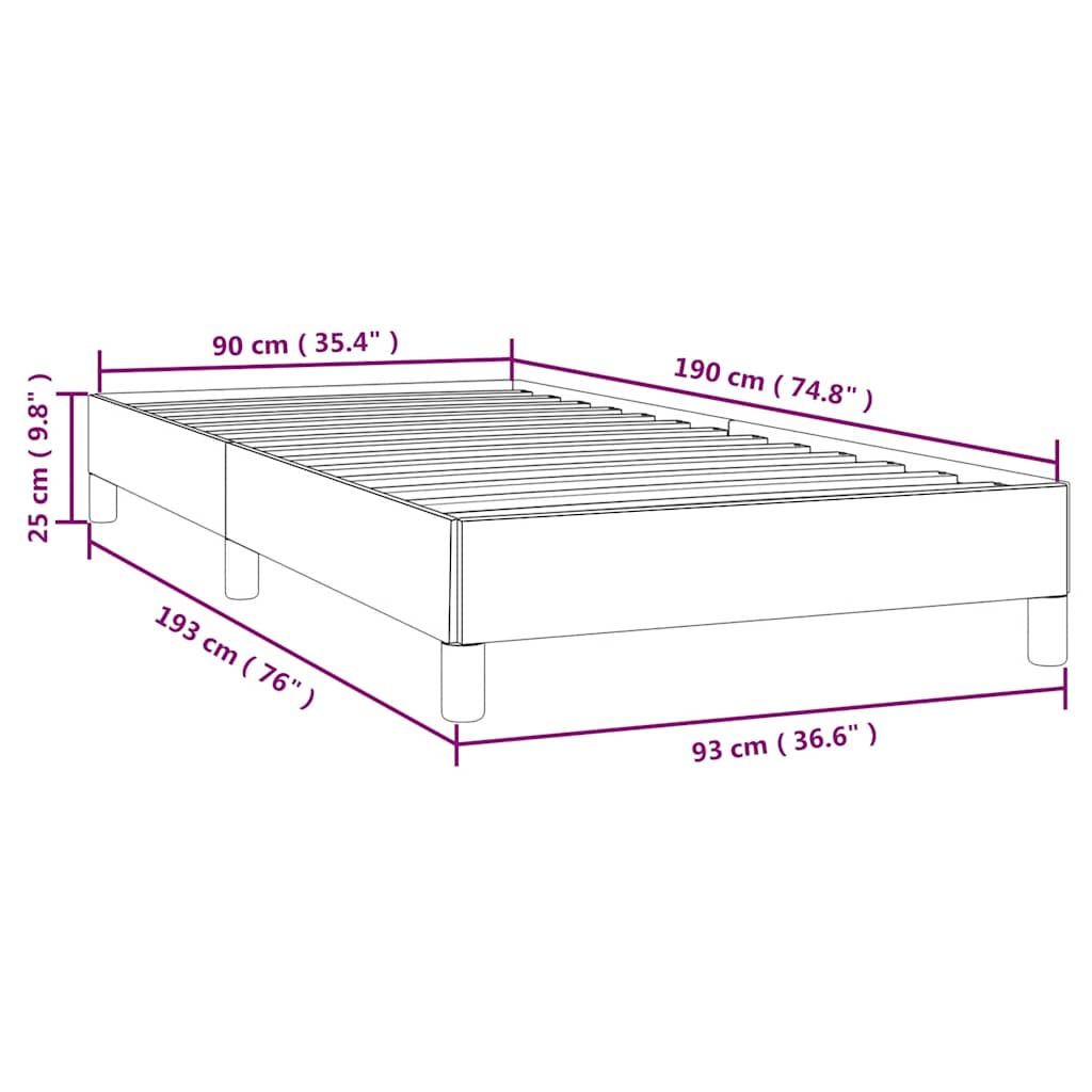sötétkék bársony ágykeret matrac nélkül 90x190 cm