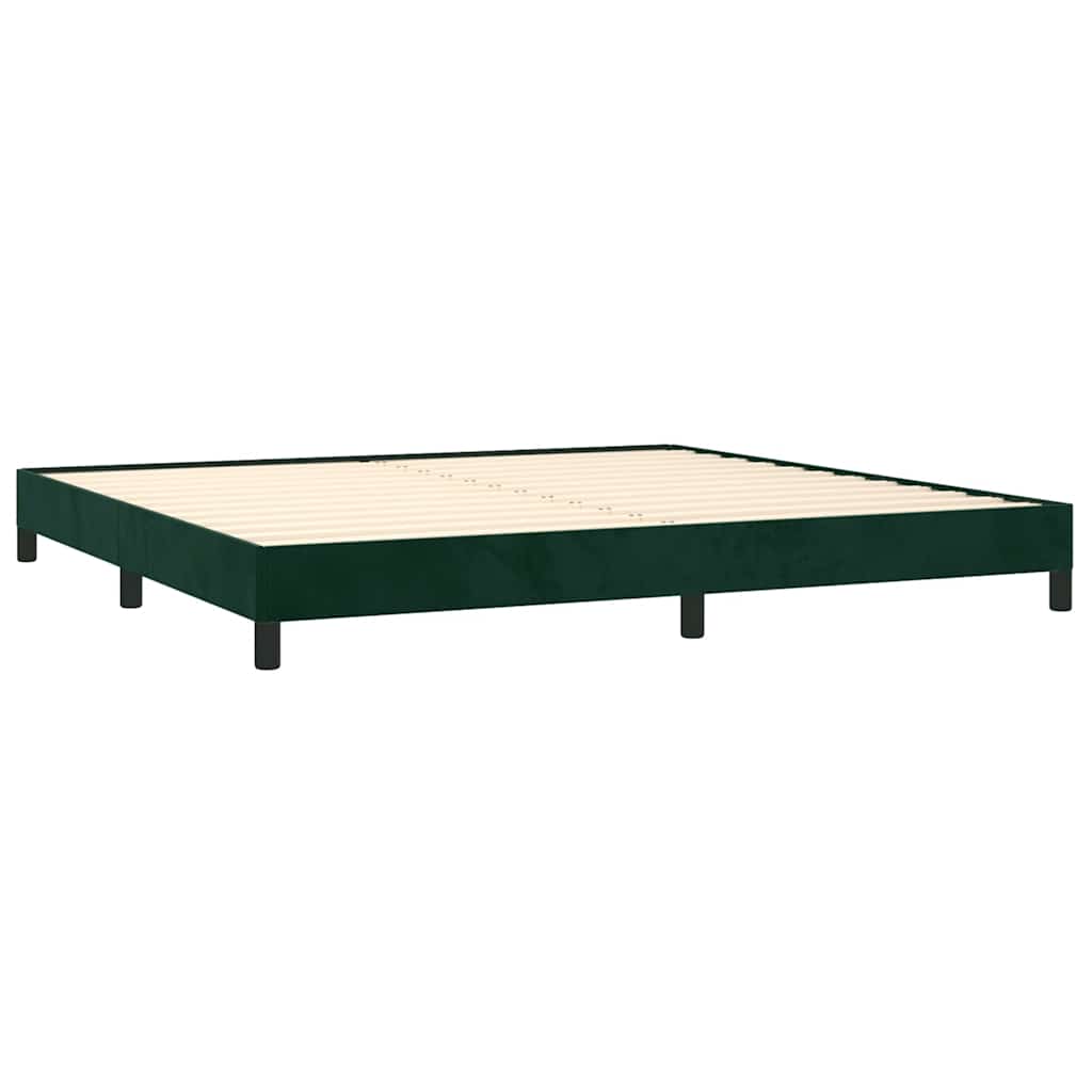 sötétzöld bársony ágykeret matrac nélkül 200x200 cm