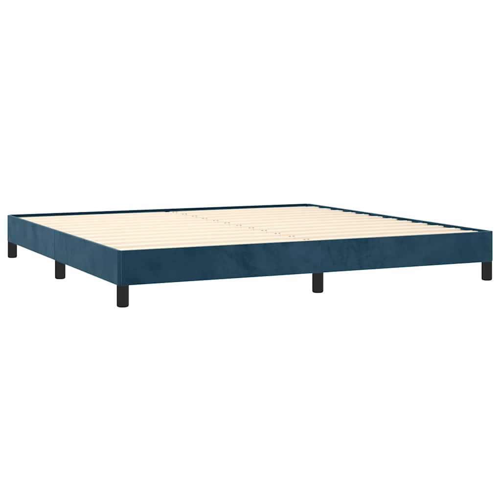 sötétkék bársony ágykeret matrac nélkül 200x200 cm