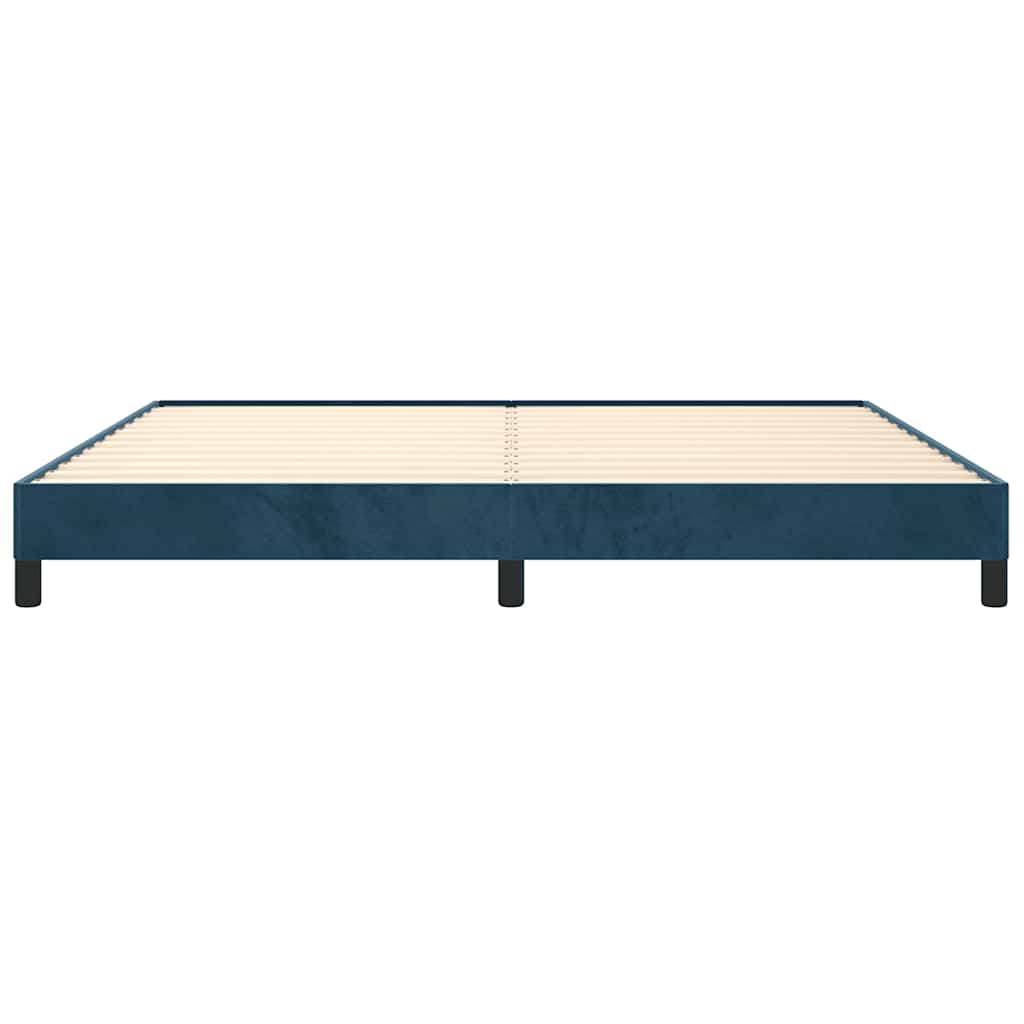 sötétkék bársony ágykeret matrac nélkül 200x200 cm