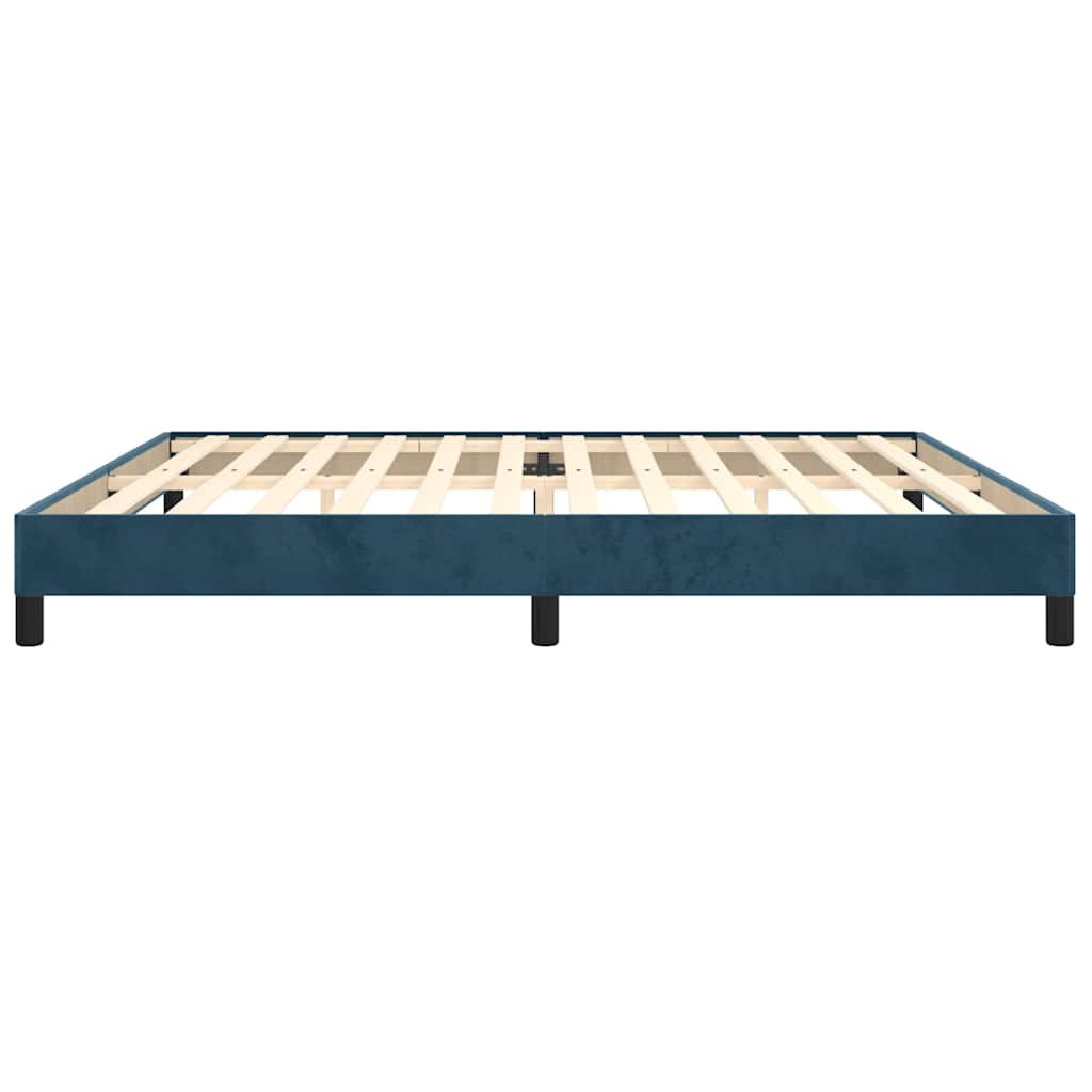 sötétkék bársony ágykeret matrac nélkül 200x200 cm