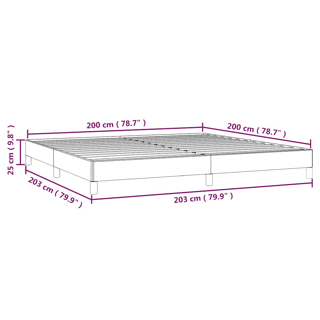sötétkék bársony ágykeret matrac nélkül 200x200 cm