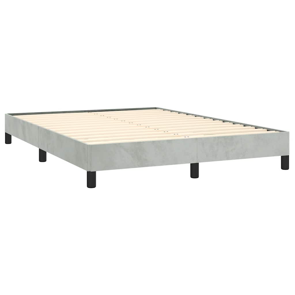 világosszürke bársony ágykeret matrac nélkül 152 x 203 cm queen size méret
