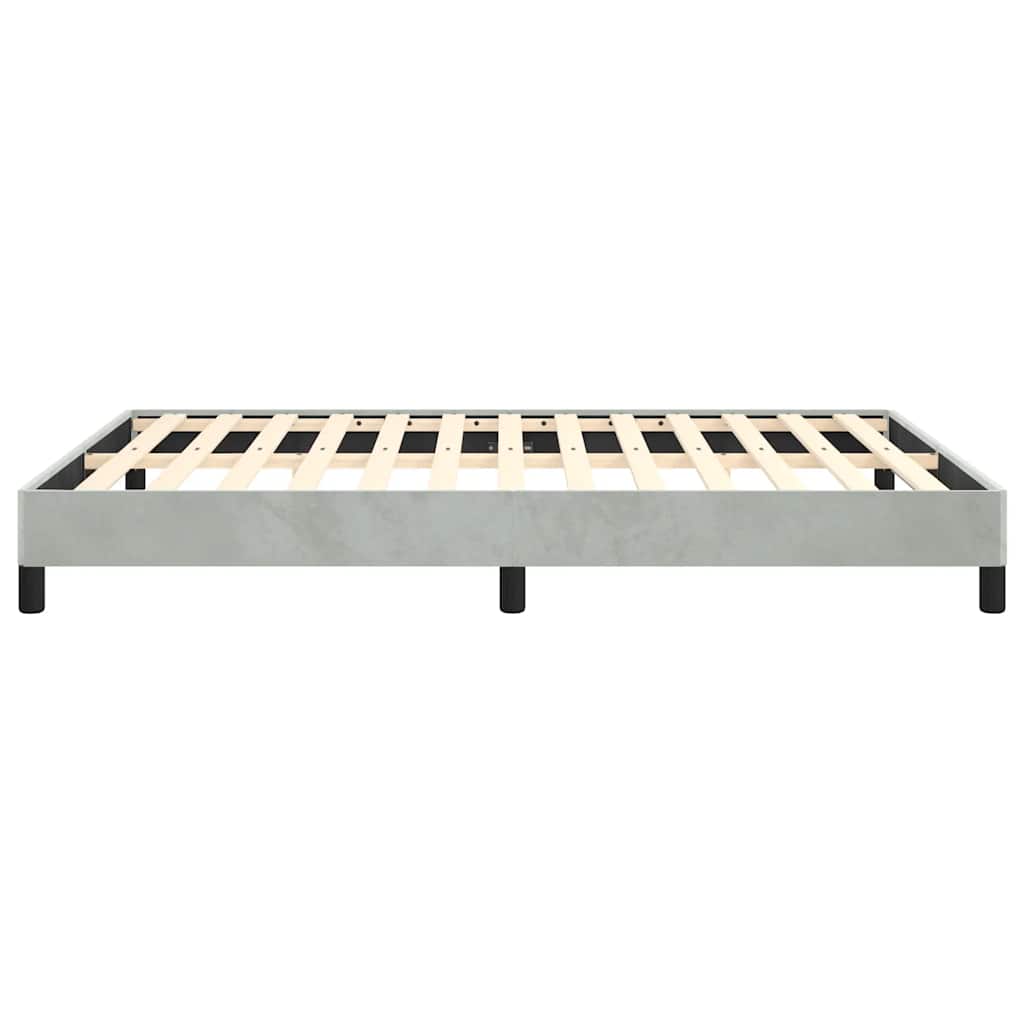 világosszürke bársony ágykeret matrac nélkül 152 x 203 cm queen size méret