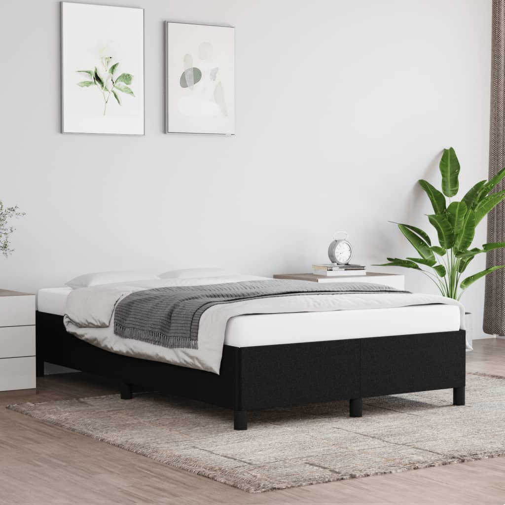 fekete szövet ágykeret matrac nélkül 120x200 cm