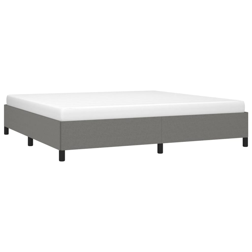 sötétszürke szövet ágykeret matrac nélkül 200 x 200 cm
