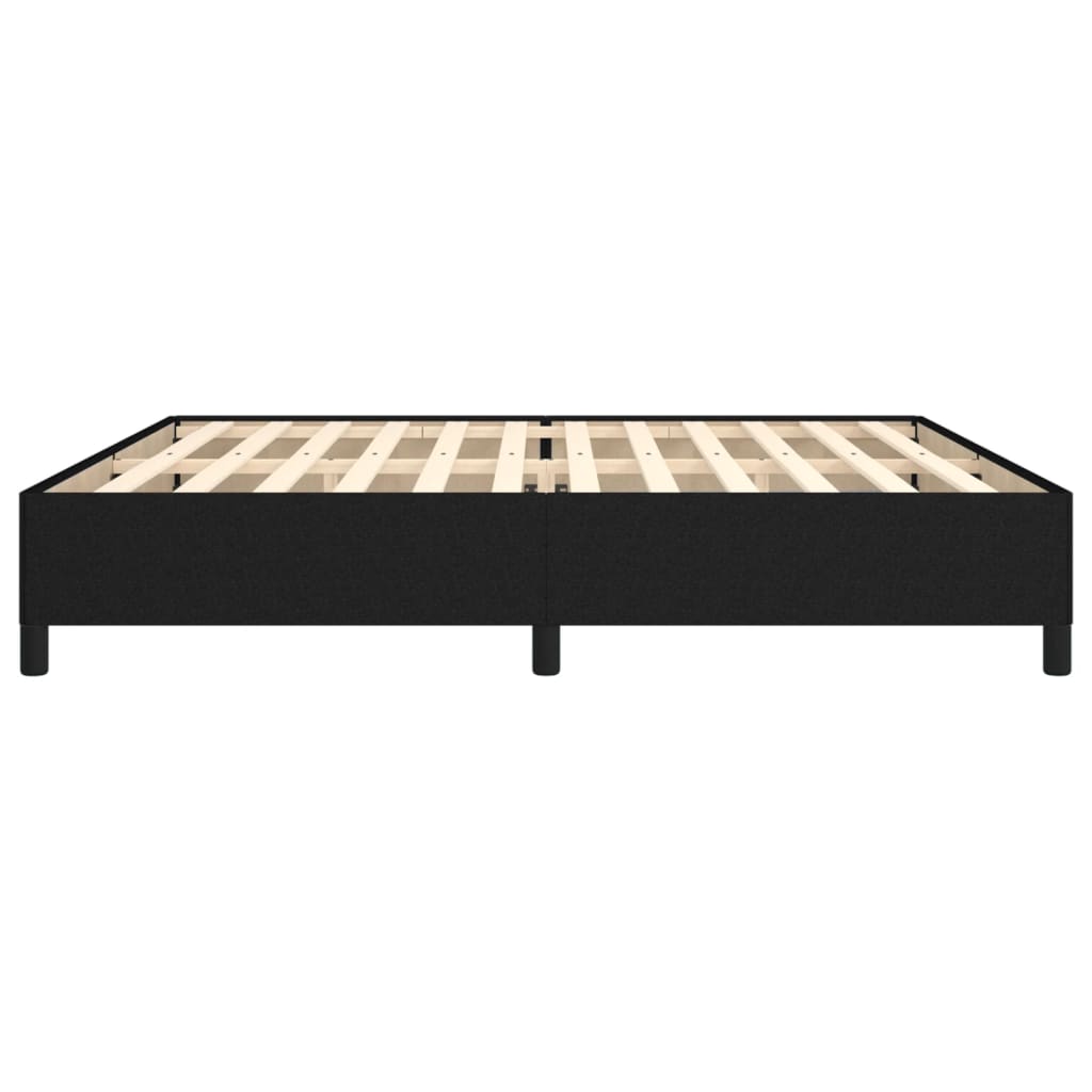 fekete szövet ágykeret matrac nélkül 200 x 200 cm