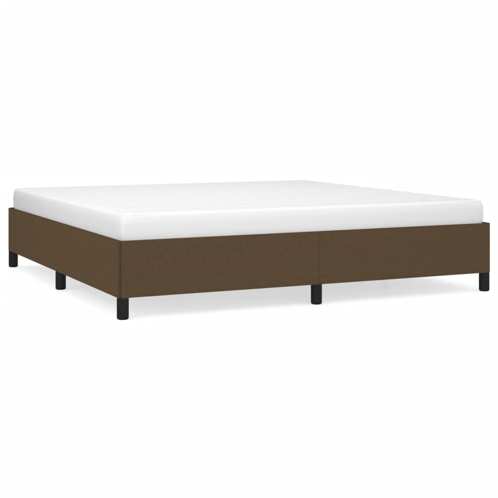sötétbarna szövet ágykeret matrac nélkül 200 x 200 cm