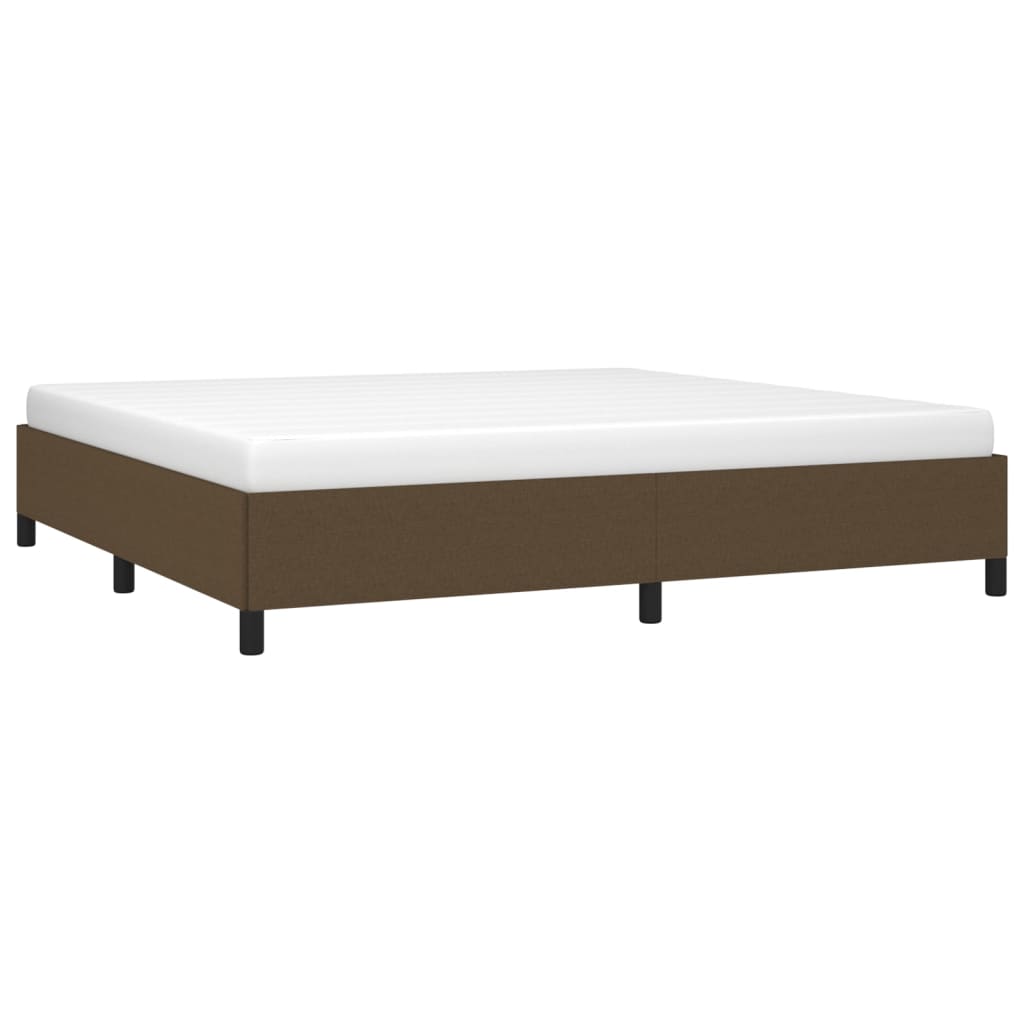 sötétbarna szövet ágykeret matrac nélkül 200 x 200 cm