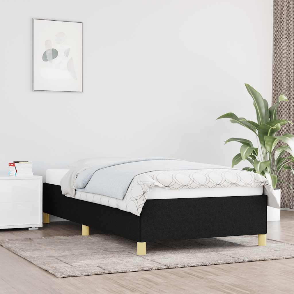 ágykeret matrac nélkül fekete 90x200 cm szövet