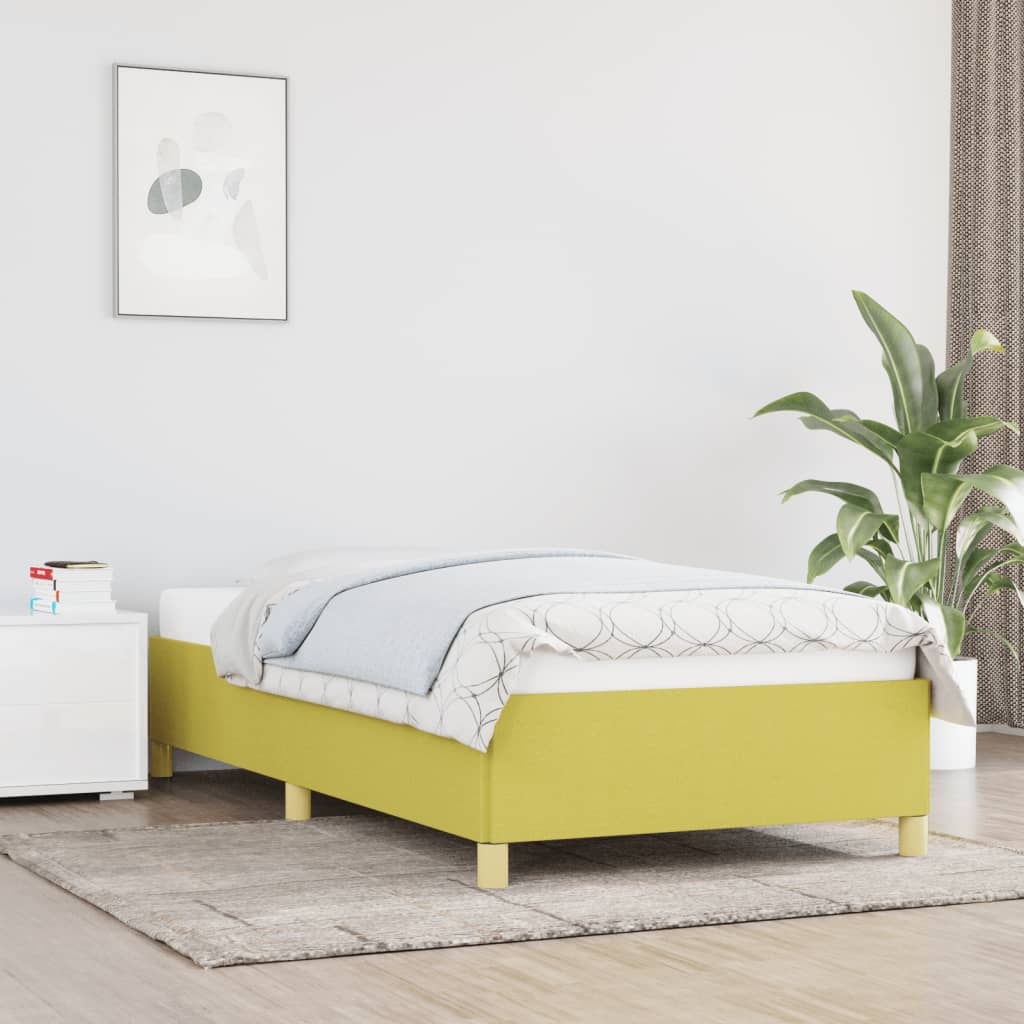 zöld szövet ágykeret matrac nélkül 90 x 200 cm