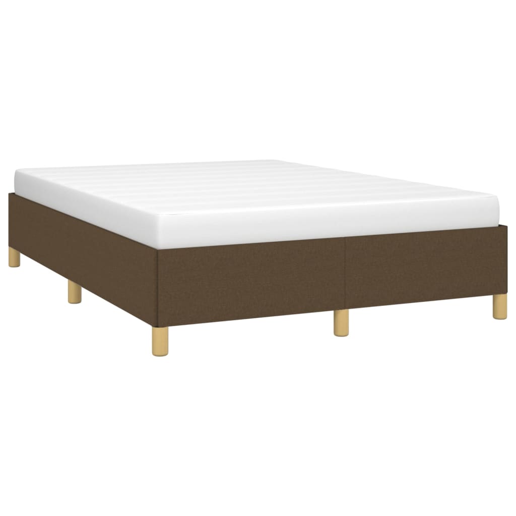sötétbarna szövet ágykeret matrac nélkül 140 x 190 cm