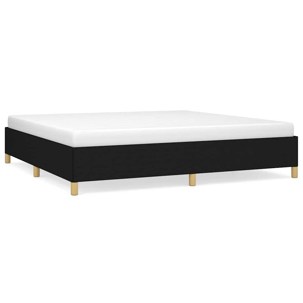 fekete szövet ágykeret matrac nélkül 200 x 200 cm
