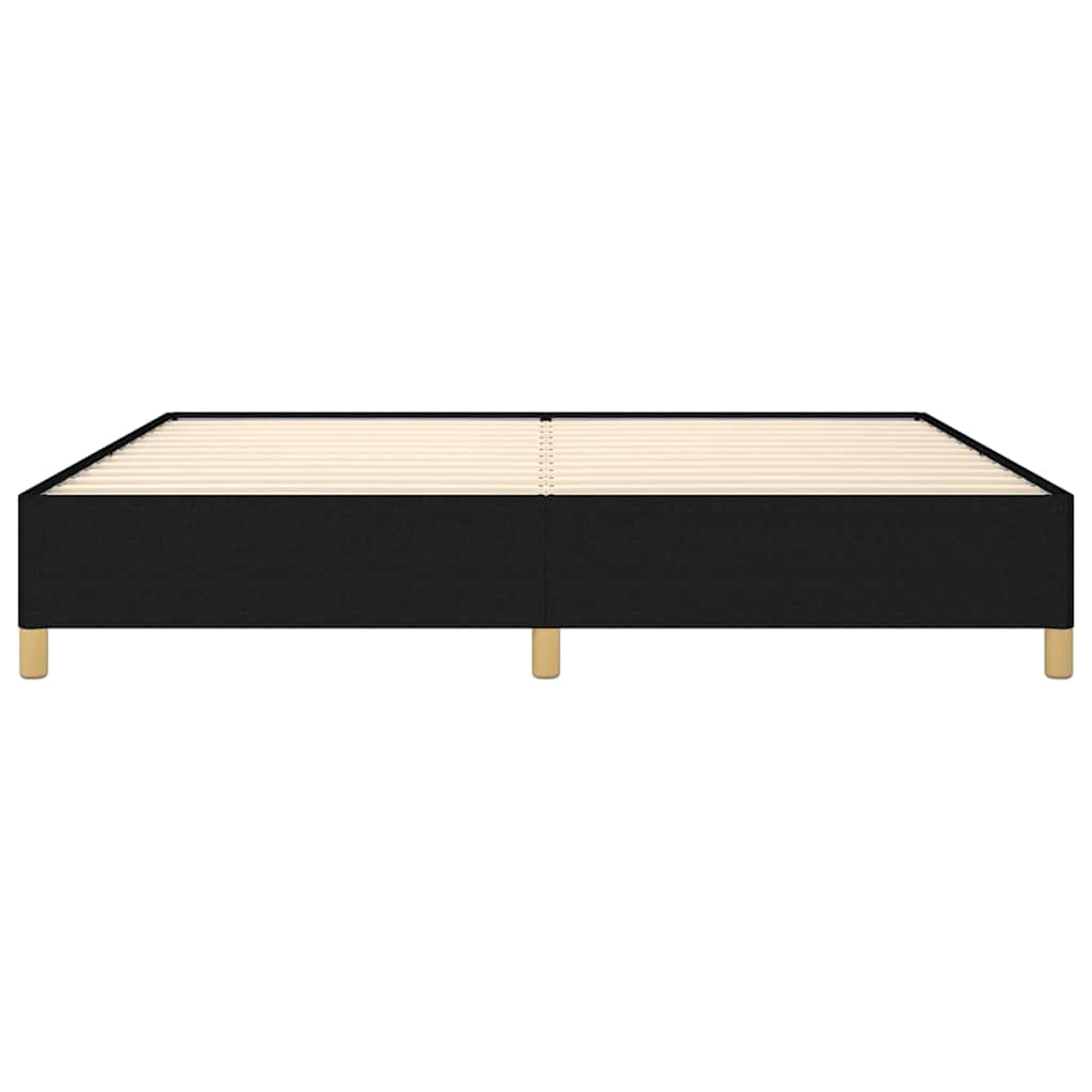 fekete szövet ágykeret matrac nélkül 200 x 200 cm