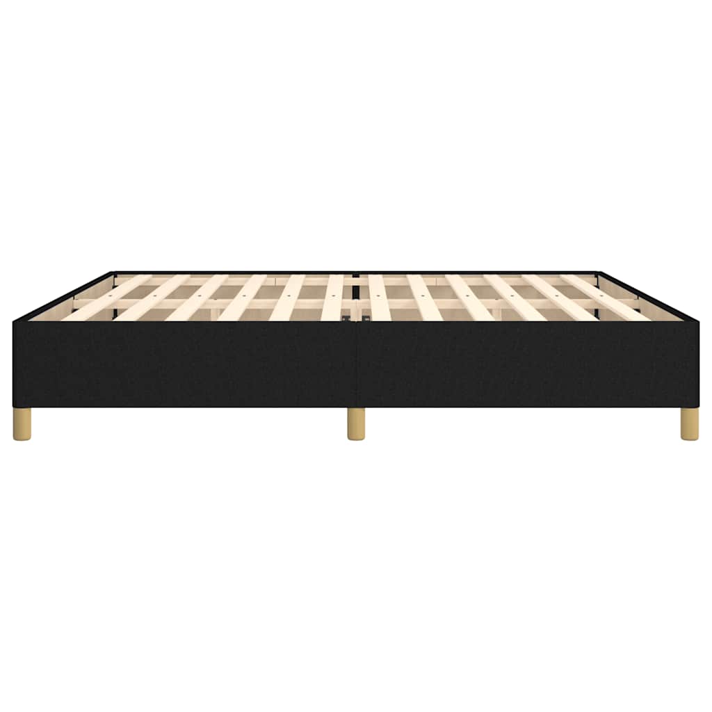 fekete szövet ágykeret matrac nélkül 200 x 200 cm