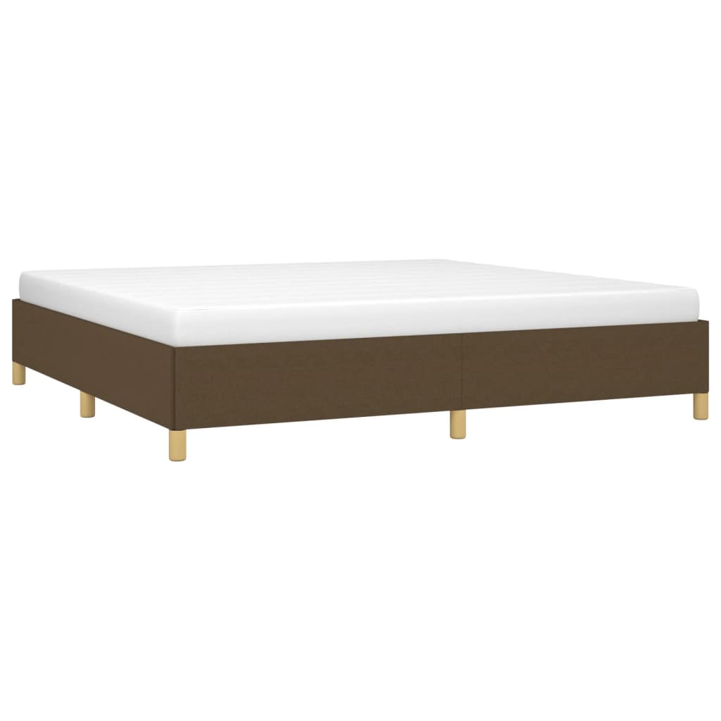 sötétbarna szövet ágykeret matrac nélkül 200 x 200 cm