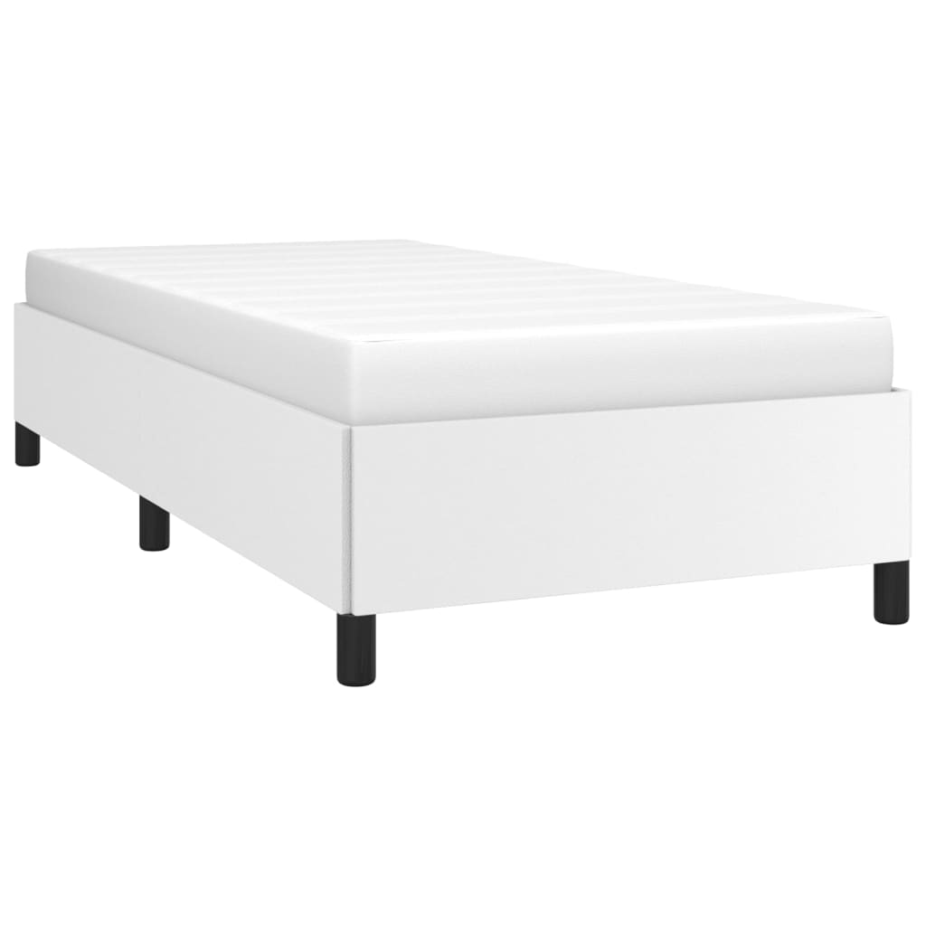 fehér műbőr ágykeret matrac nélkül 90x200 cm