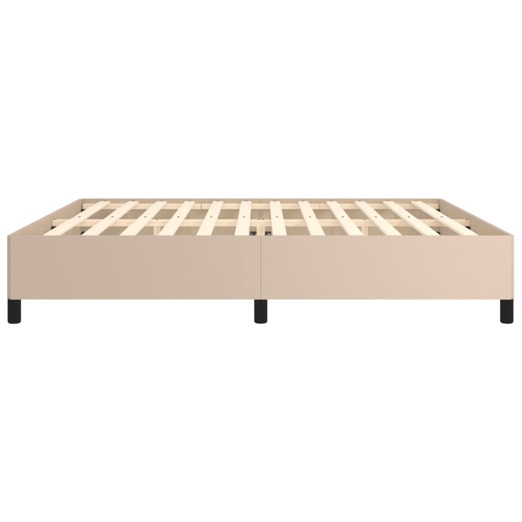 cappuccino színű műbőr ágykeret matrac nélkül 200x200 cm