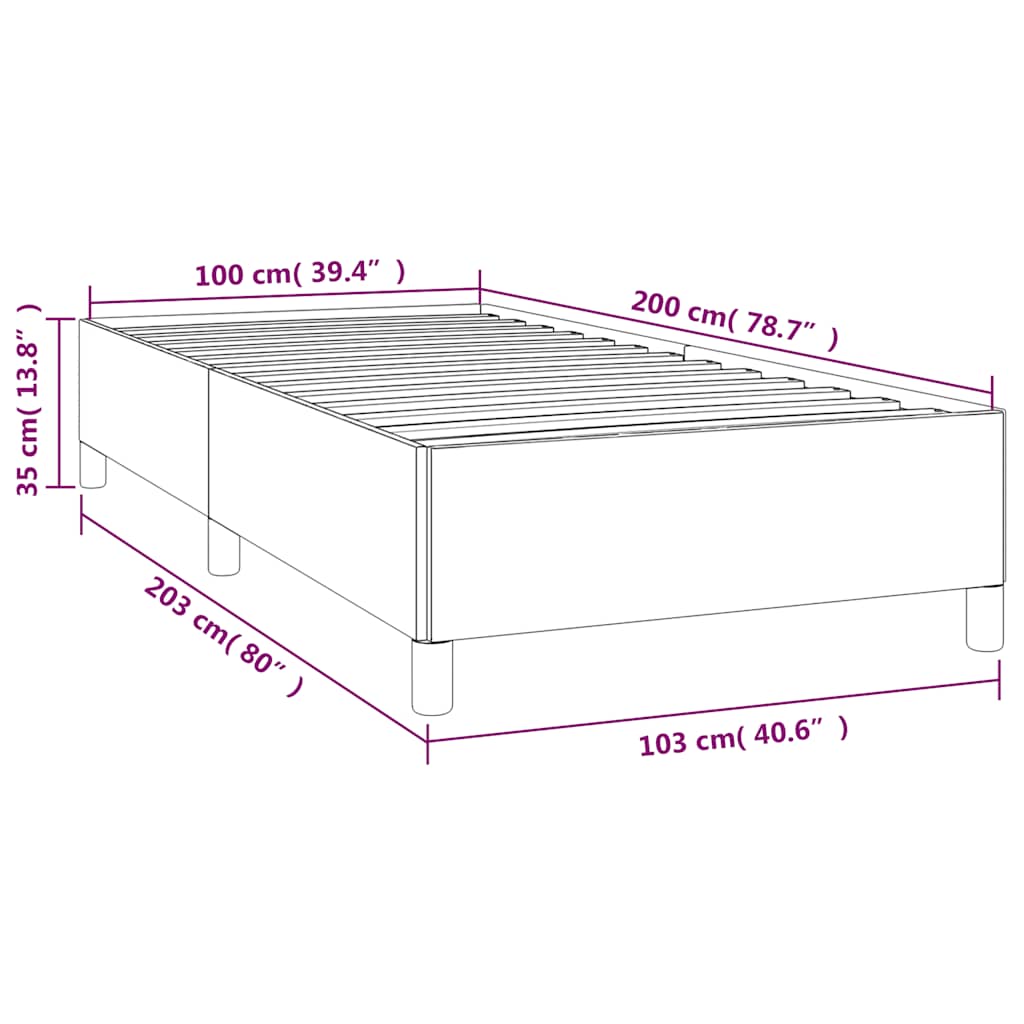 sötétkék bársony ágykeret matrac nélkül 100x200 cm