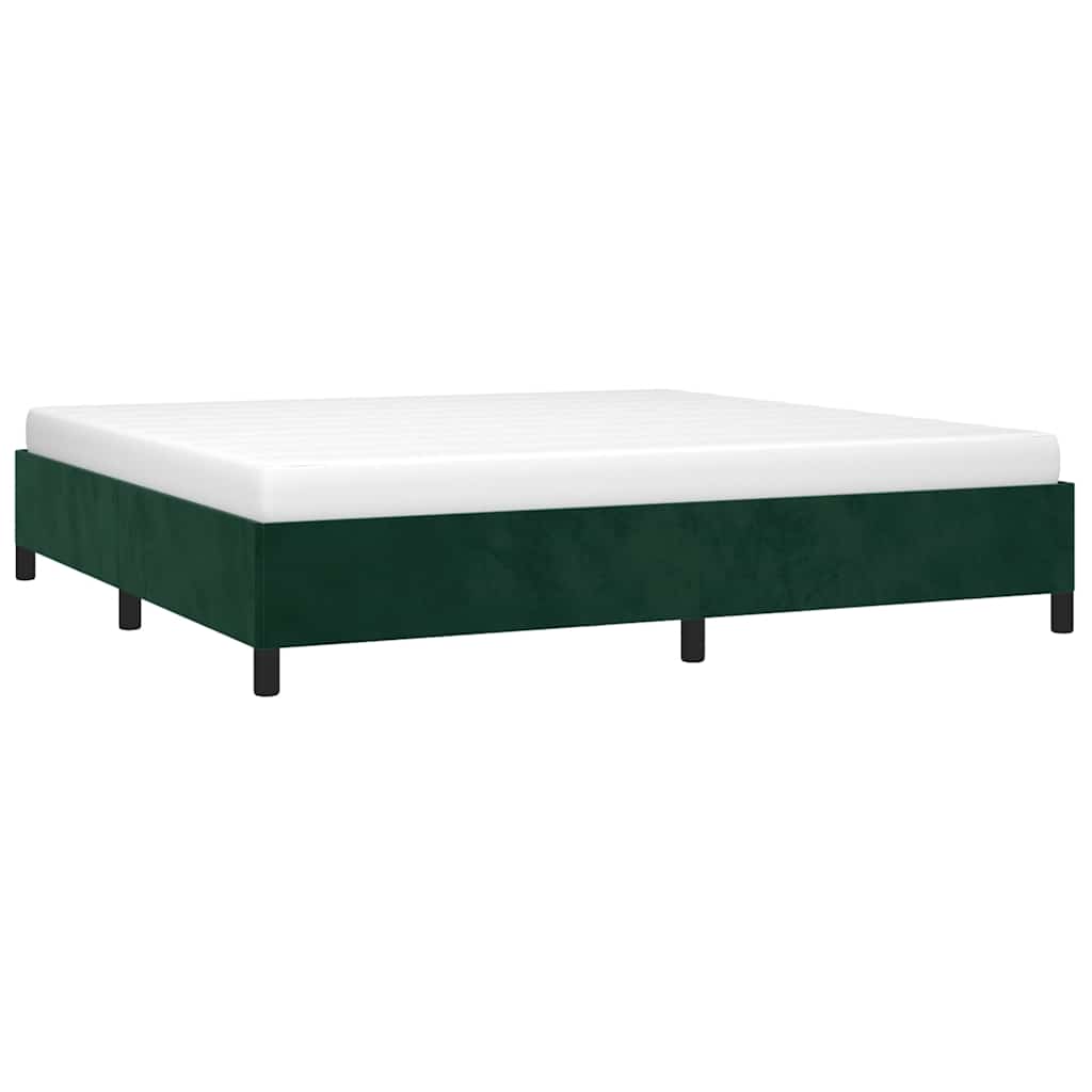sötétzöld bársony ágykeret matrac nélkül 200x200 cm