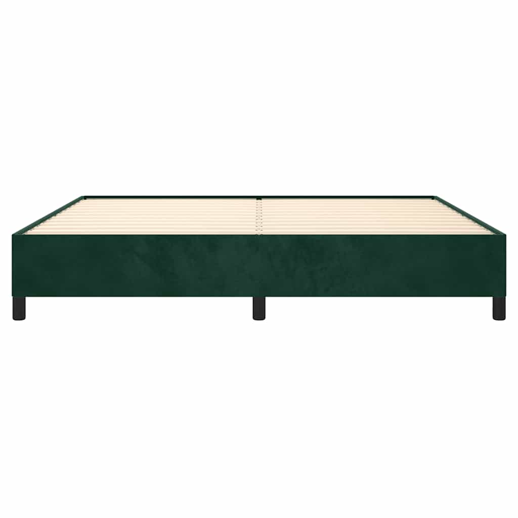 sötétzöld bársony ágykeret matrac nélkül 200x200 cm