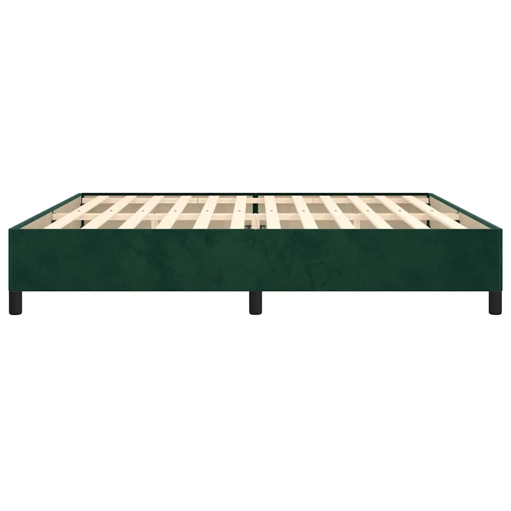 sötétzöld bársony ágykeret matrac nélkül 200x200 cm