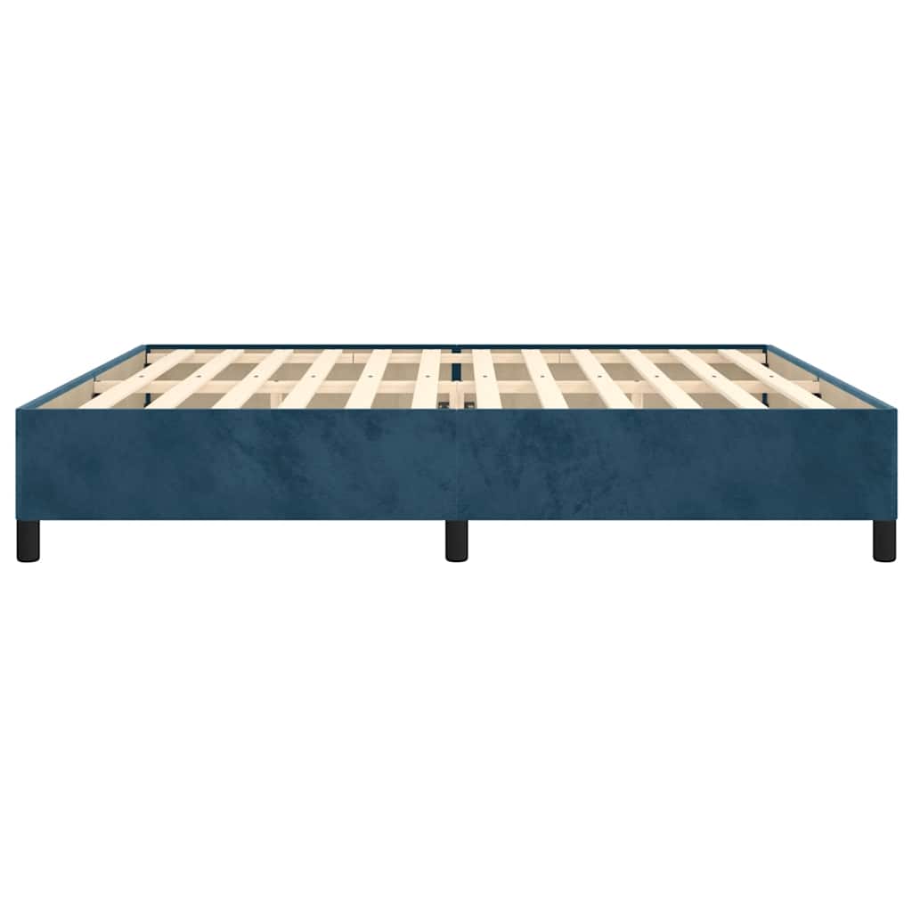 sötétkék bársony ágykeret matrac nélkül 200x200 cm