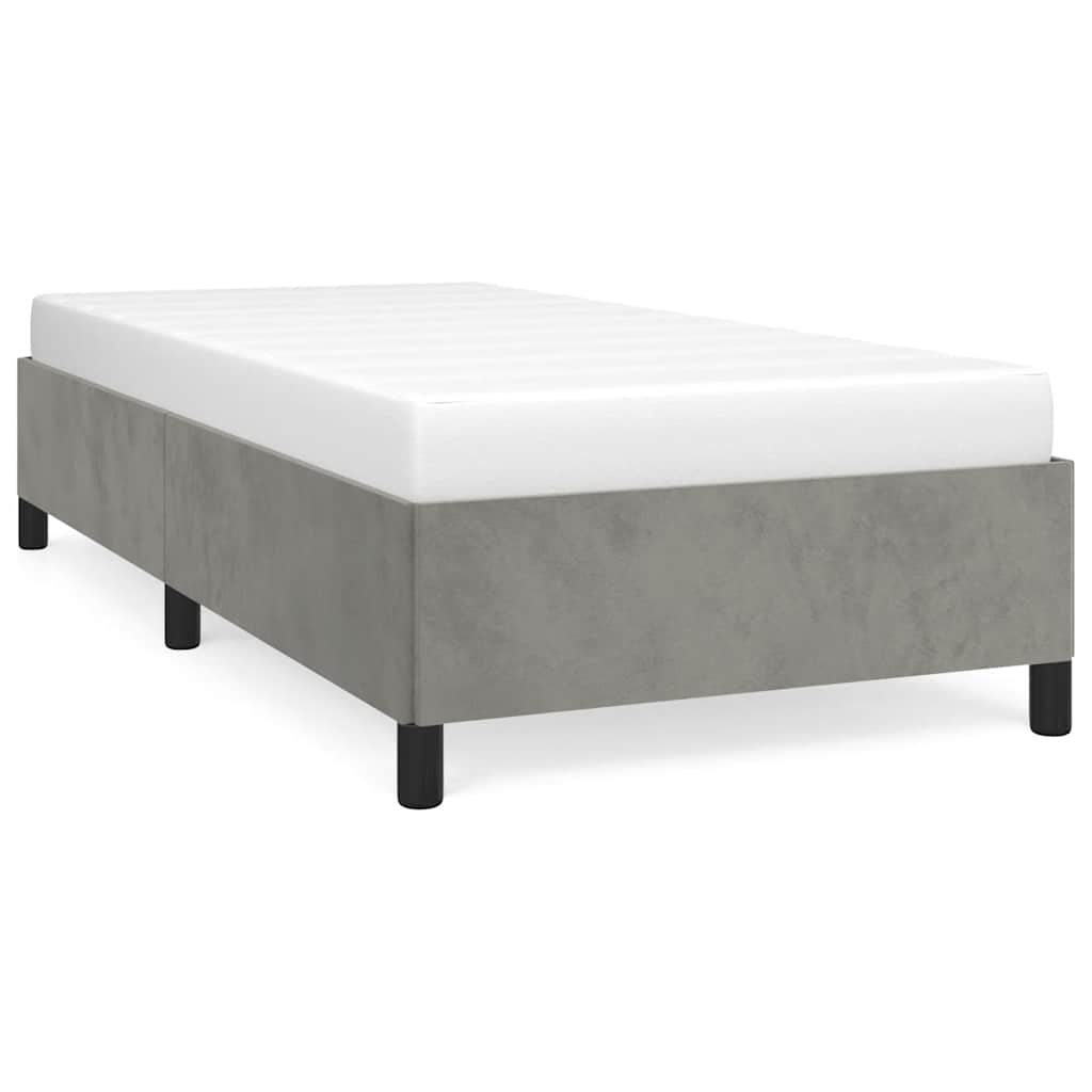 világosszürke ikerágykeret matrac nélkül 100 x 203 cm XL bársony