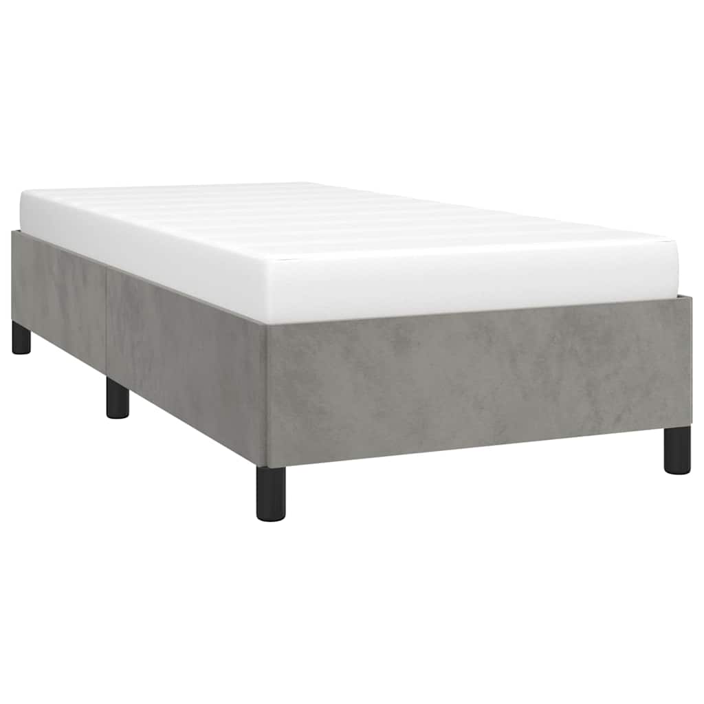 világosszürke ikerágykeret matrac nélkül 100 x 203 cm XL bársony