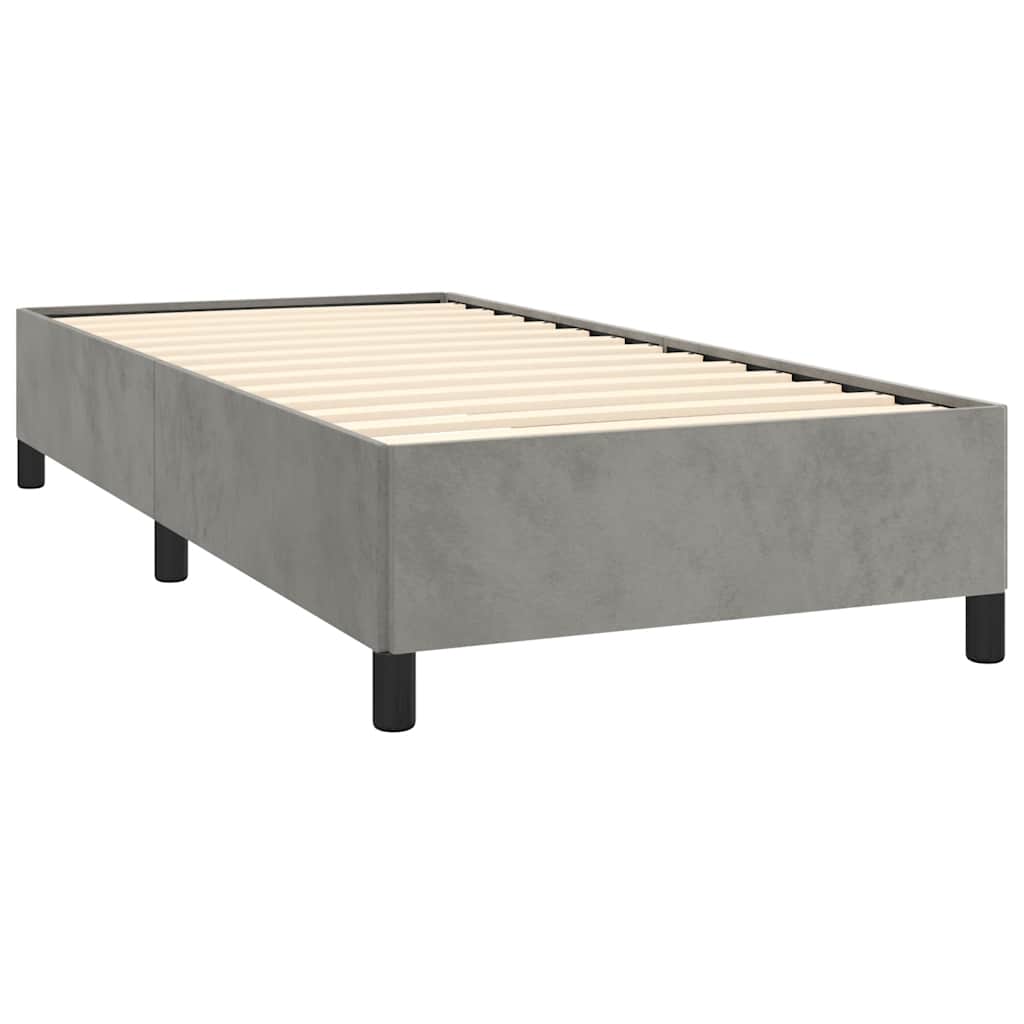 világosszürke ikerágykeret matrac nélkül 100 x 203 cm XL bársony