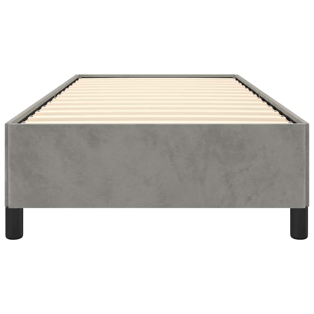 világosszürke ikerágykeret matrac nélkül 100 x 203 cm XL bársony